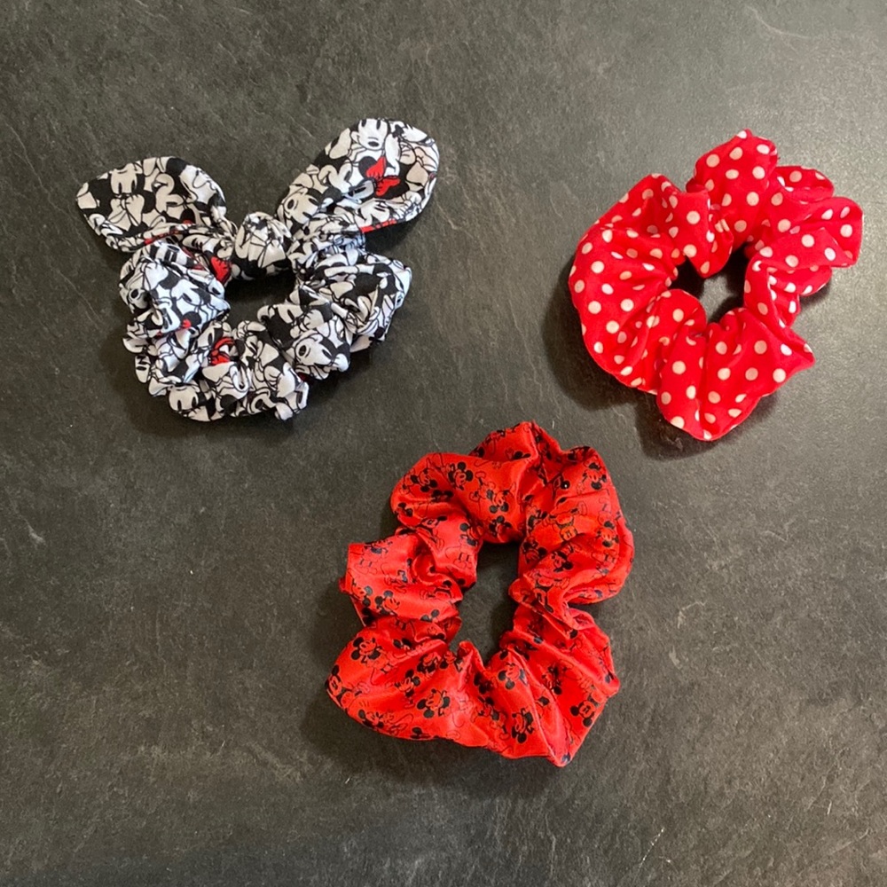 Minnie Mouse hair scrunchies